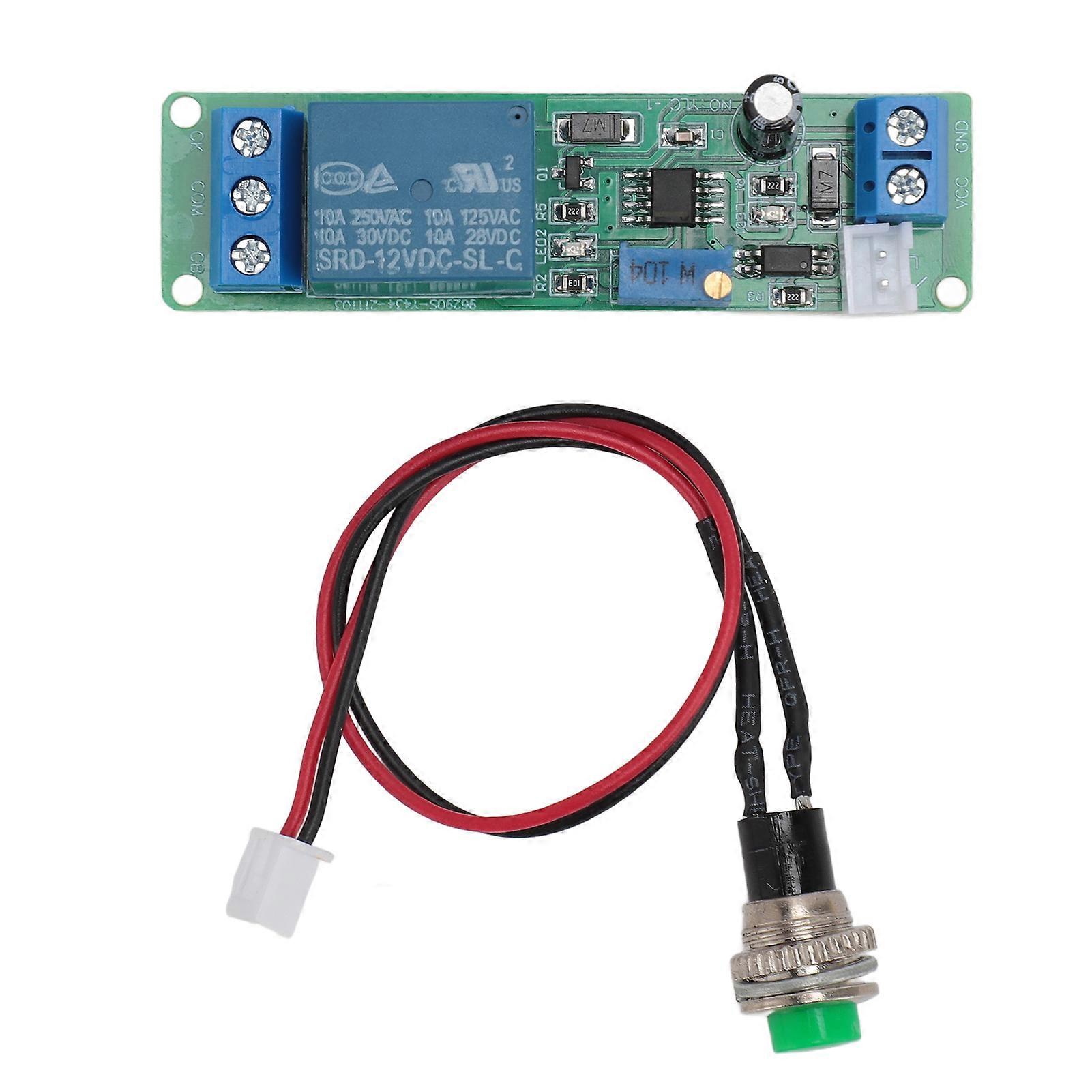 Switch Module Professional External Button Triggered Adjustable Time 12V Delay Timer Relay Switch Module
