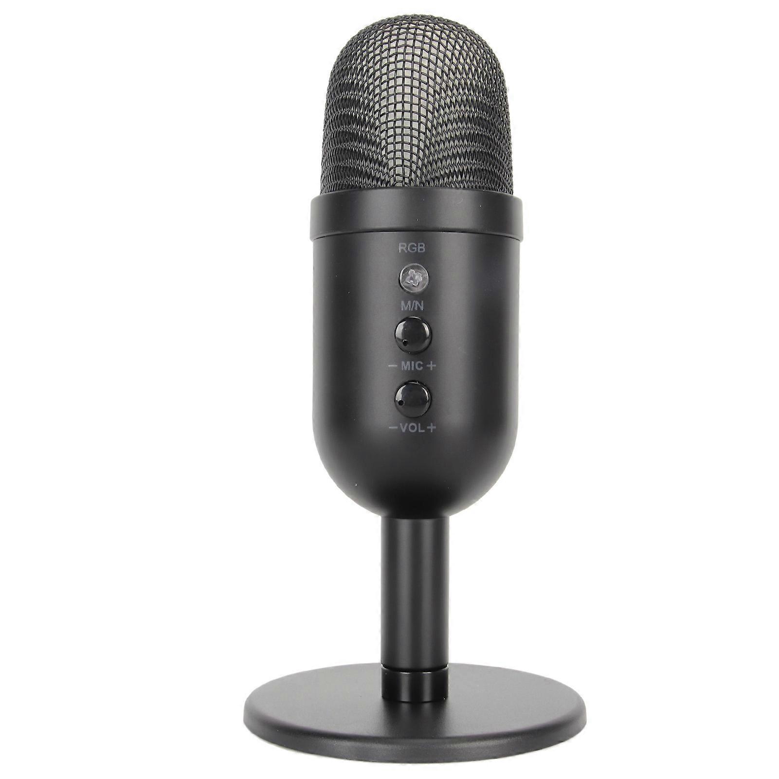 Microphone USB à condensateur avec suppression du bruit et lumière RVB, avec traitement de la réverbération, pour OS X, Windows et PS4
