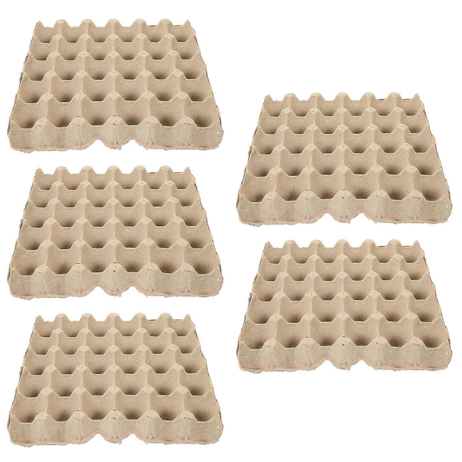 5pcs Egg Flats Paper Pulp Egg Carton Empty Egg Tray 30-Count Reusable Protective Egg Case