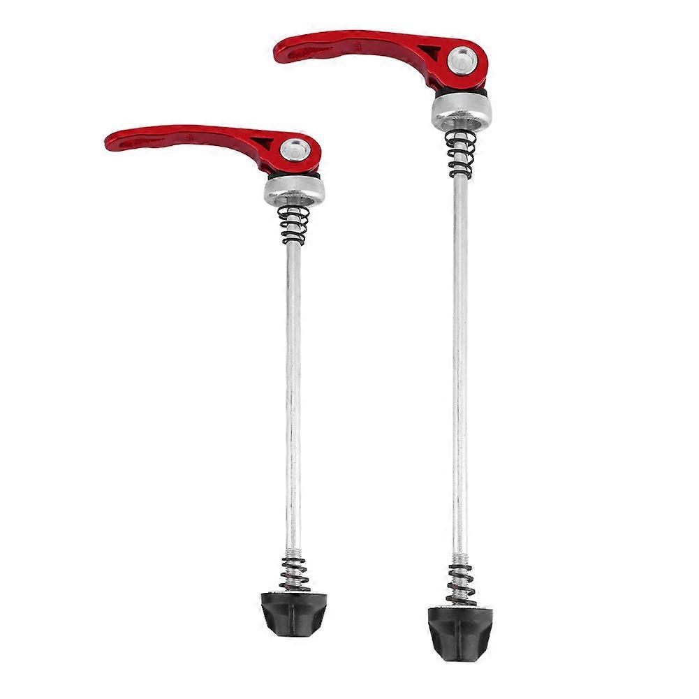 1 Pair Mountain Bike Skewers Road Bicycle Quick Release Front Rear Axle Skewer Set (Red)