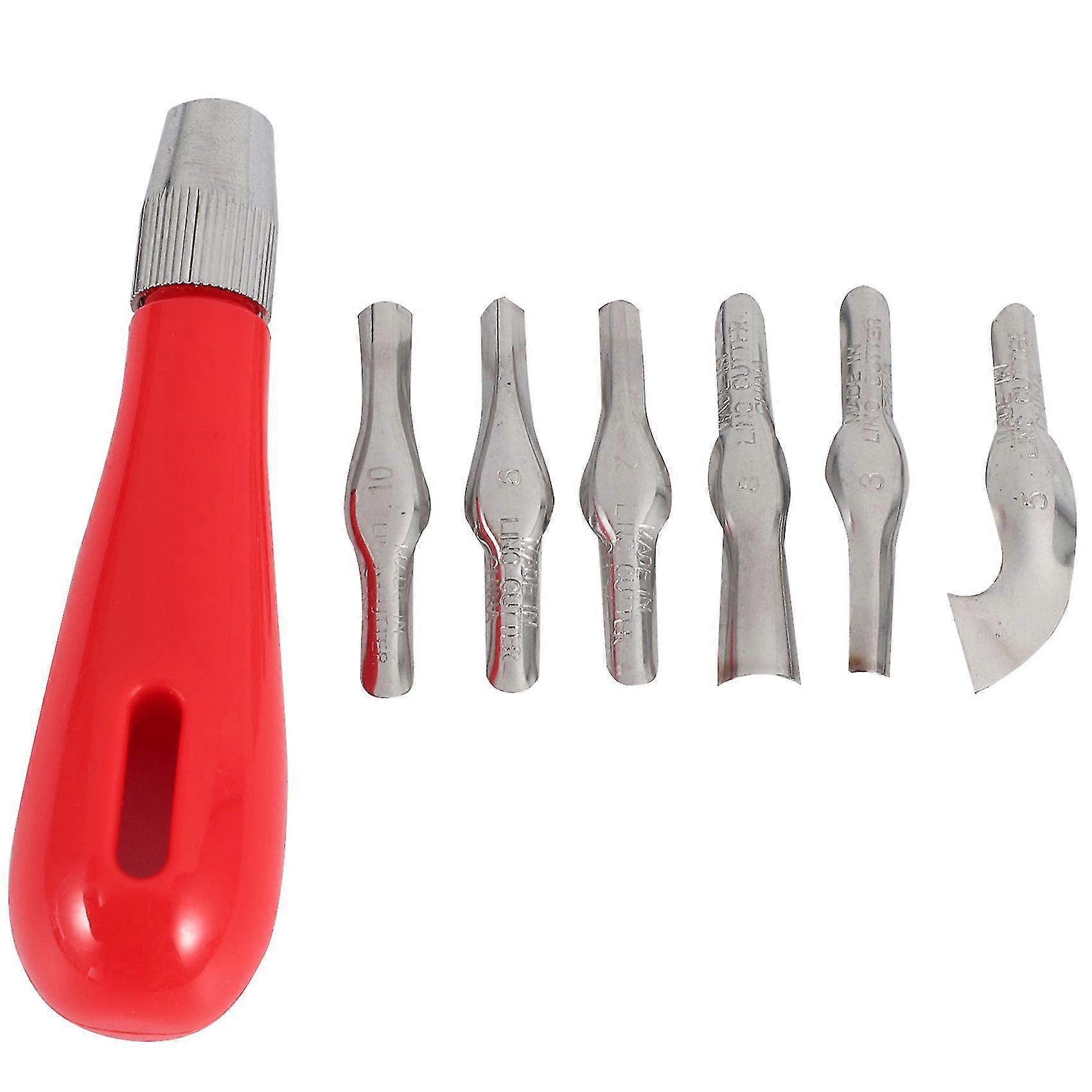 Linoleum Cutter Set, 2 Sets Craft Lino Cutters With 6 Assorted Blades For Lino Cutting And Crafting