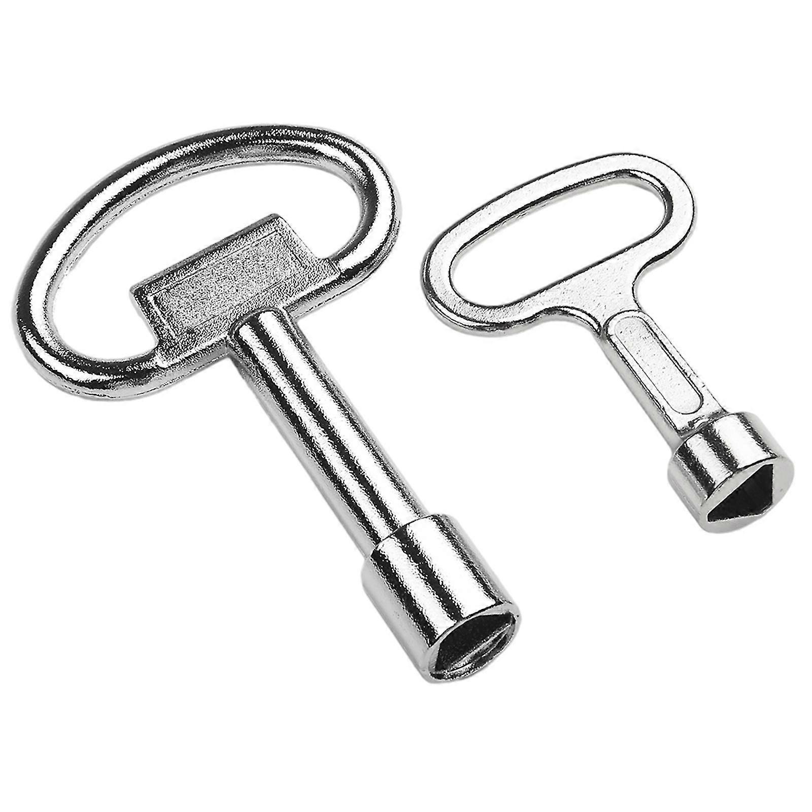 2 Pcs Water Tap Valve Switch Key Triangle Wrench Elevator Door Key Lock Wrench 8/9mm Hole Household Repairing Manual Tools