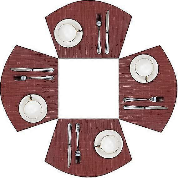 Round Table Placemats Set Of 4 Wedge Placemats Heat Resistant Round Table Mats Wipe Clean