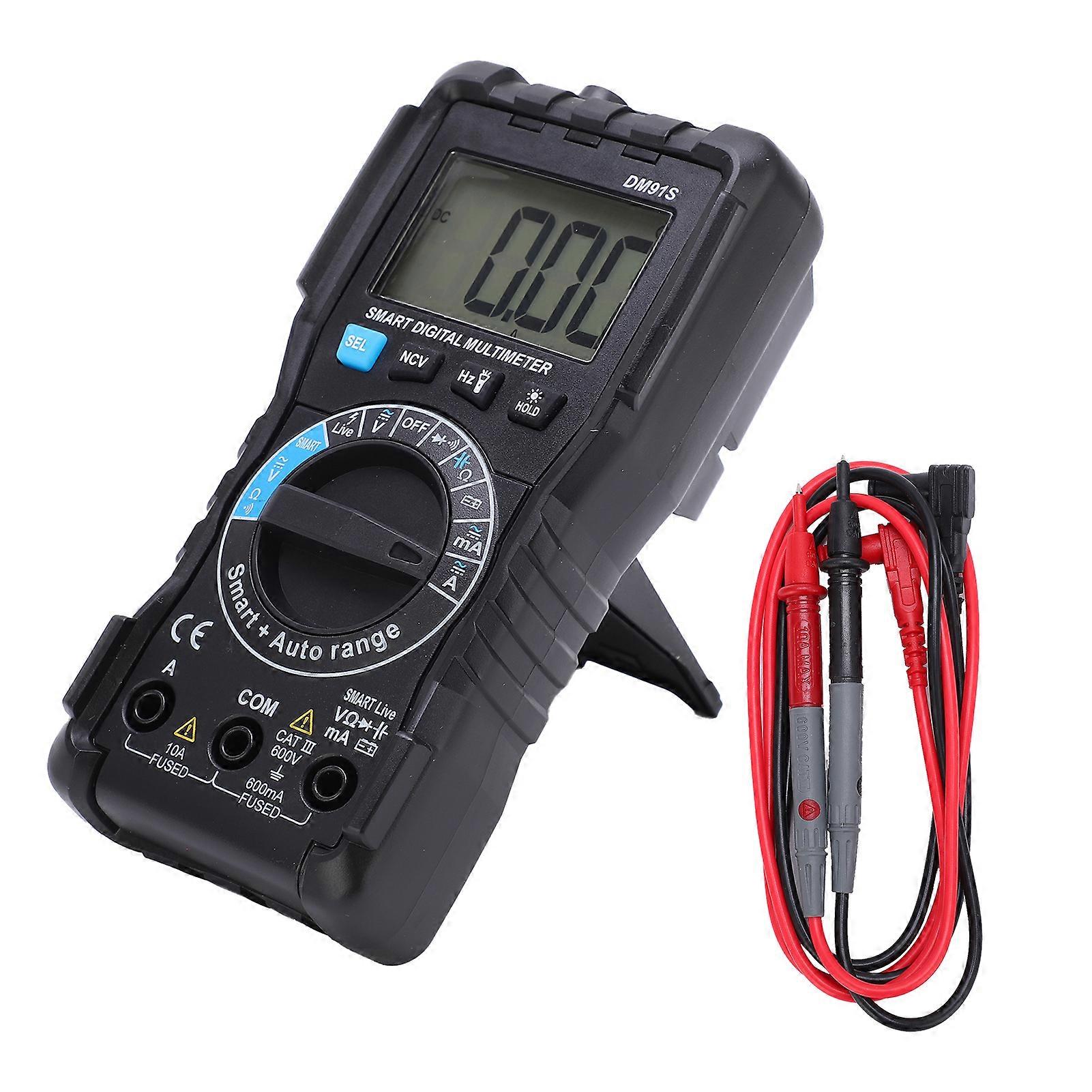 DM91S Manual Auto Ranging Digital Multimeter Multifunctional High Accuracy Mini Multimeter 600V/10A