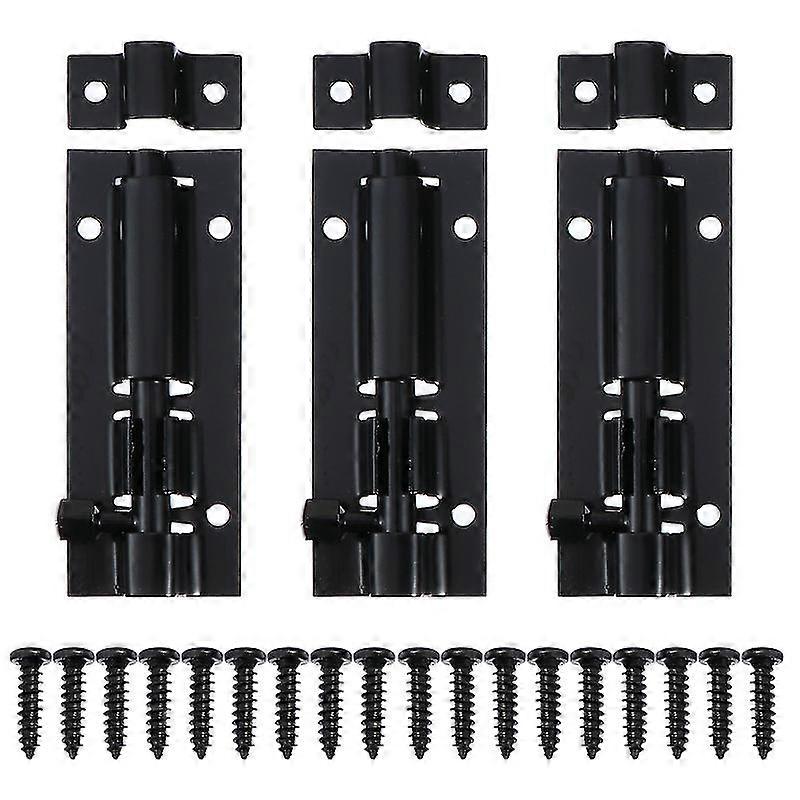 3 Sets Stainless Steel Sliding Latch Lock Gate Latches Barrel Bolt Sliding Lock