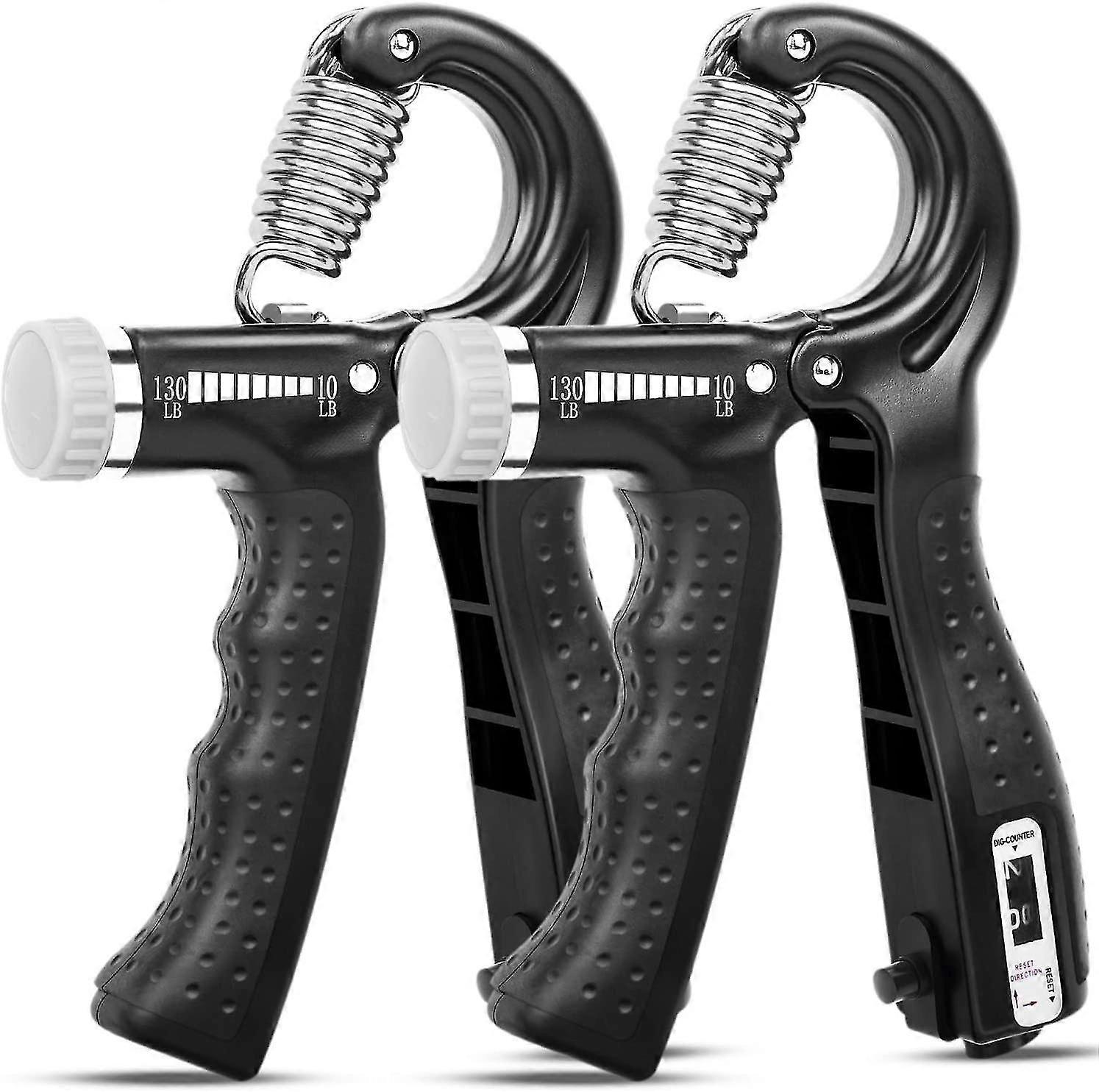 Hand Grip Strengthener 2 Pack Adjustable Resistance 10-130 Lbs Forearm Exercisergrip Strength Trainer For Muscle Building And Injury Recovery For Athl