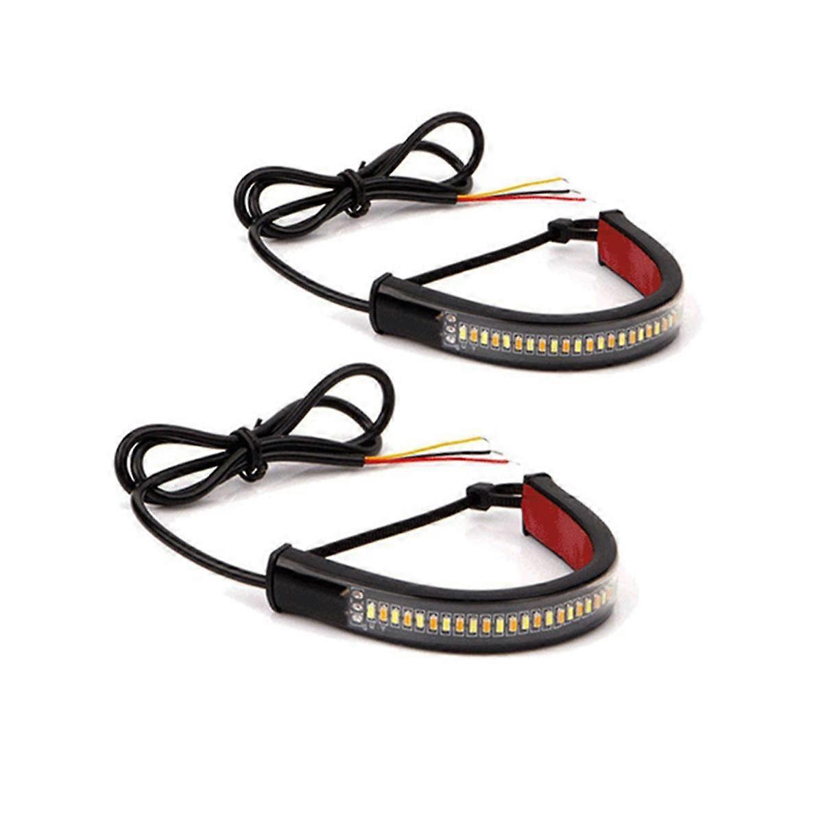 12V 36-Colour Bi-Colour White and Yellow Shock Light with Strap Bi-Colour Running Light for Motorbi