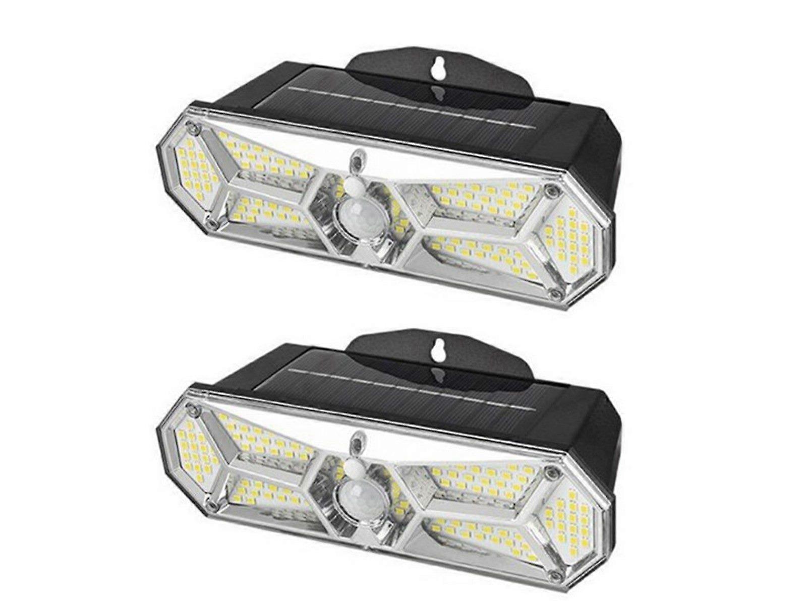 2Pcs 126LED Solar Powered Motion Sensor Wall Lamp