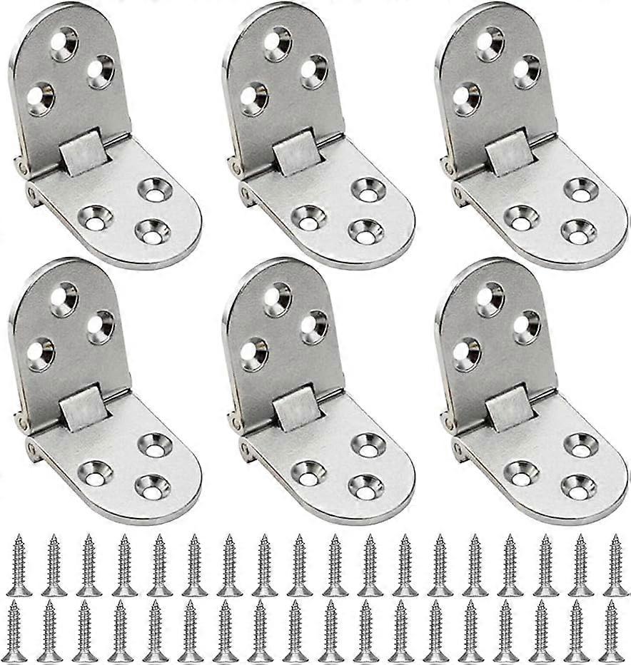 Flat Hinge,Folding Hinge 6 Pieces Flip Hinge Alloy Hinge Home Hardware Zinc Silver Folding Table Hinges Invisible Hinge Furniture Assembly,2024 Ping