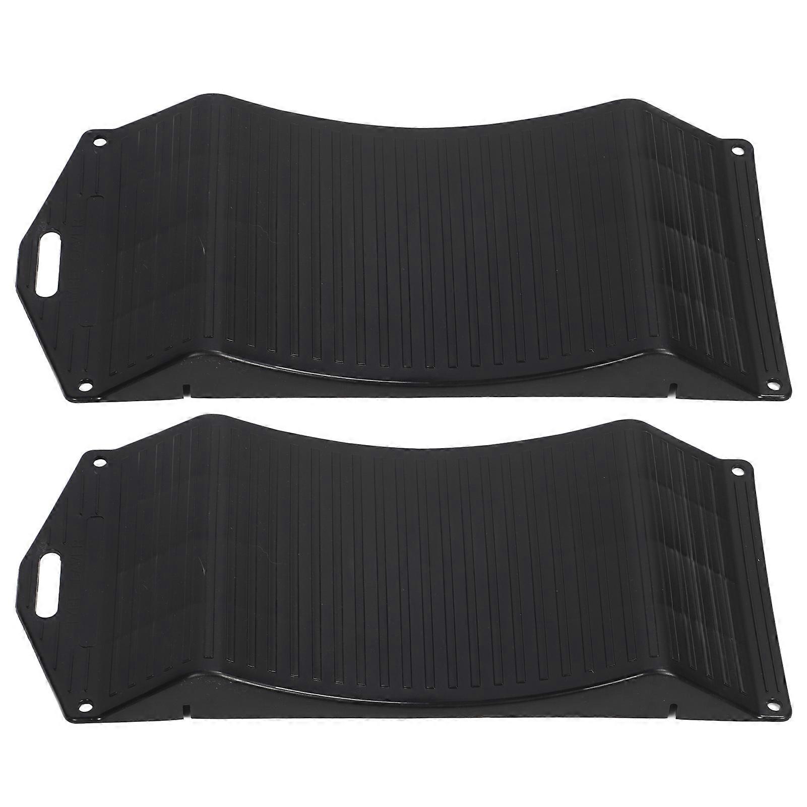 2 قطعة من منحدرات حماية الإطارات شديدة التحمل ذات قدرة تحمل قوية ومقاومة للانزلاق لسيارة شاحنة SUV RV مقطورة تخييم 18P: 44.4 × 19.5 × 3.5 سم / 17.48 × 7.67 × 1.3