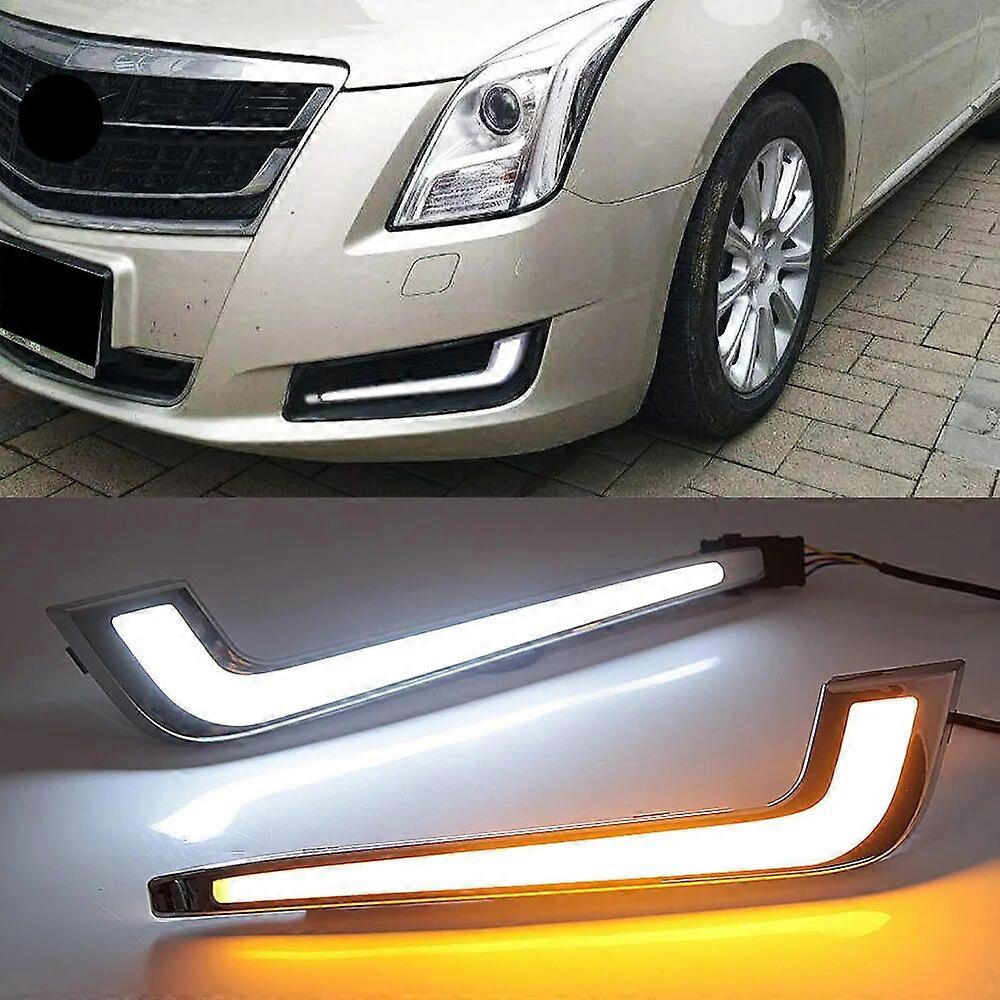 CSCSNL LED Daytime Running Lights For Cadillac XTS 2013 2014 2015 2016 2017 DRL fog lamp cover driving lights turn signal