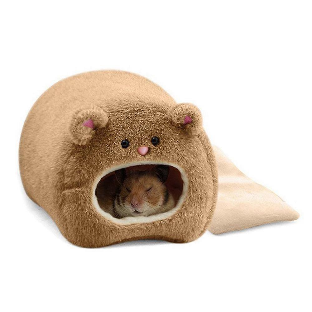 Meilleurs prix pour Rats Hamster Hiver Chaud Suspendu Cage Hamac Ours Mignon Maison avec Tapis De Lit Pour Petits Animaux À Fourrure brun