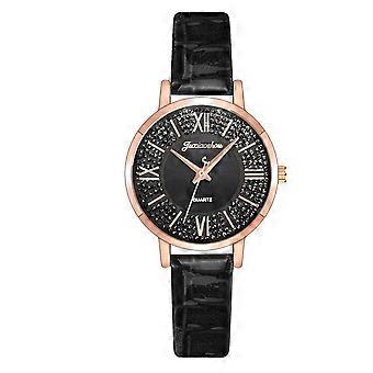 Juxiaosho Ladies Fashion Watch Clock Watch Leather Casual Dress Wrist Crystal
