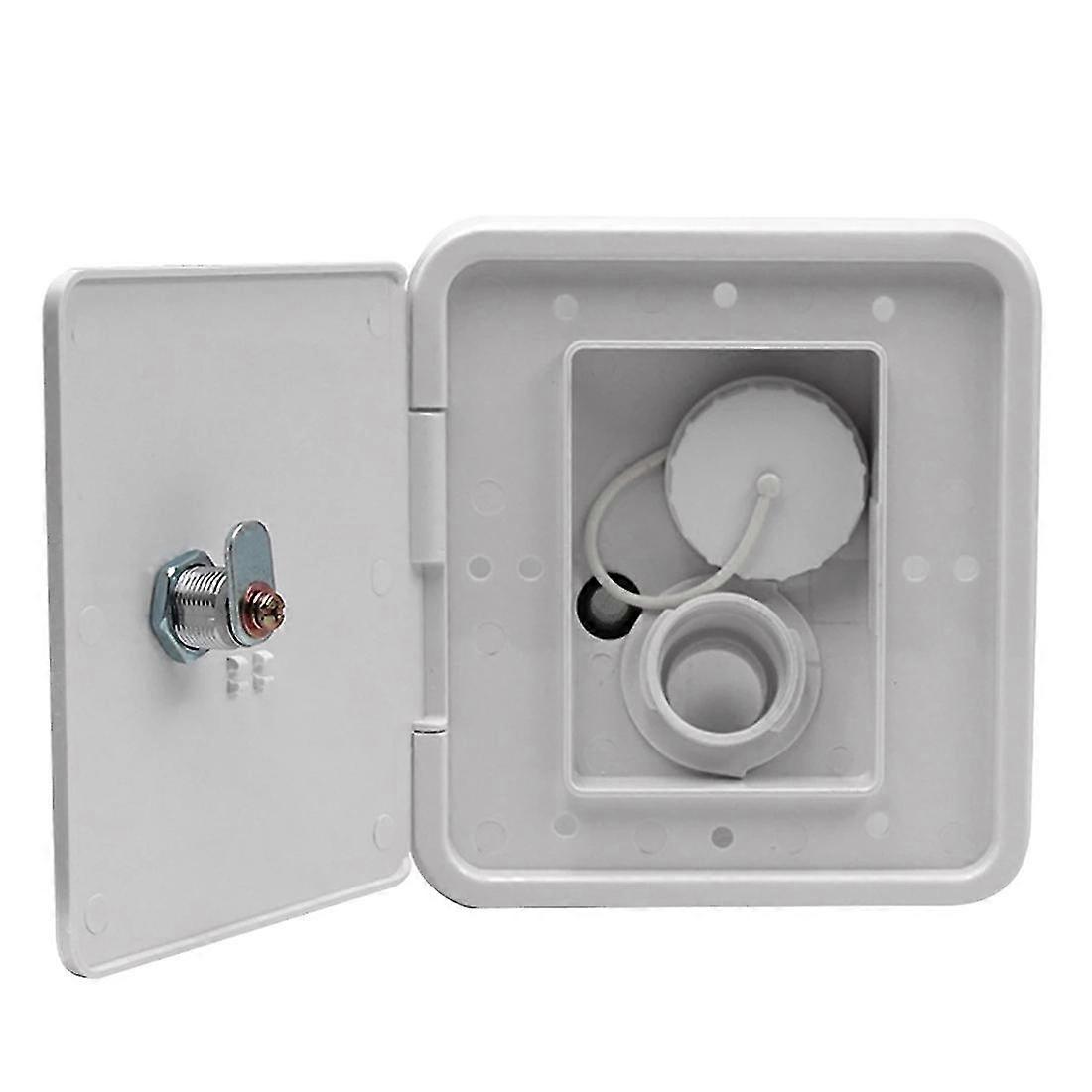 RV Gravity Water Filler Square Hatch Water Box with Key Screw RV Trailer Caravan Accessories