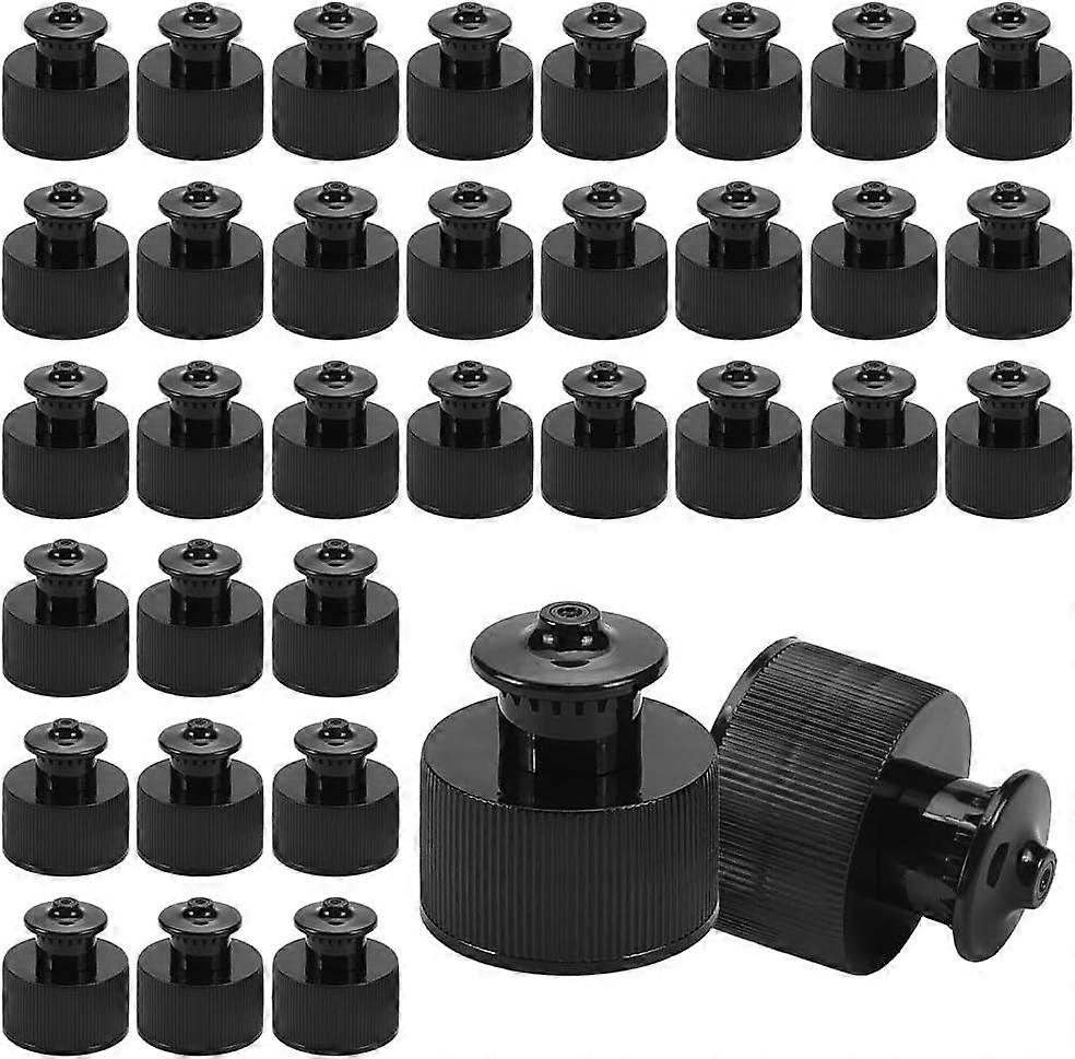 100Pcs 28/410 Black Plastic Push Pull Replacement Caps 28mm Inner Diameter Twisted Sport Bottle Lid Plastic Water Bottle Cap for Water Bottle Replacem
