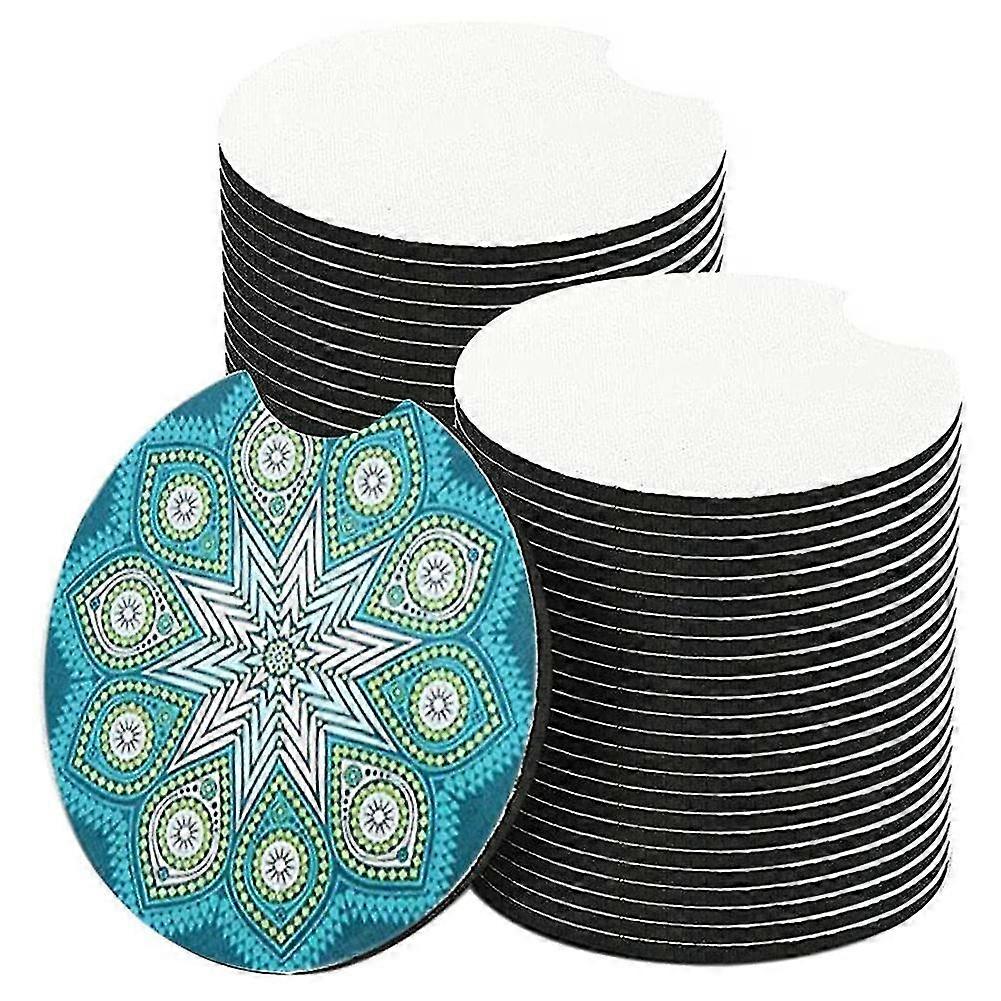50pcs Sublimation Car Coasters Blanks,for Car Cup Coasters Painting Project Sublimation Accessories
