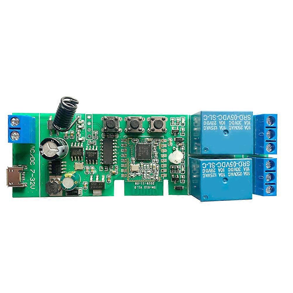 2ch Dc5-32v Zigbee Relay Module Remote Control Light Switch Vioce For Google Home /tuya Smart Hub G