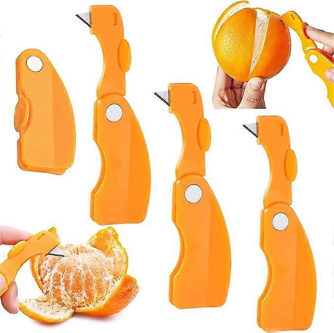 3 Pack Orange Peeler Easy Open Orange Lemon Citrus Peeler Tool Sharp Blade Orange Peeler Tool Creative Kitchen Gadget 2.8*1.2 inch Orange