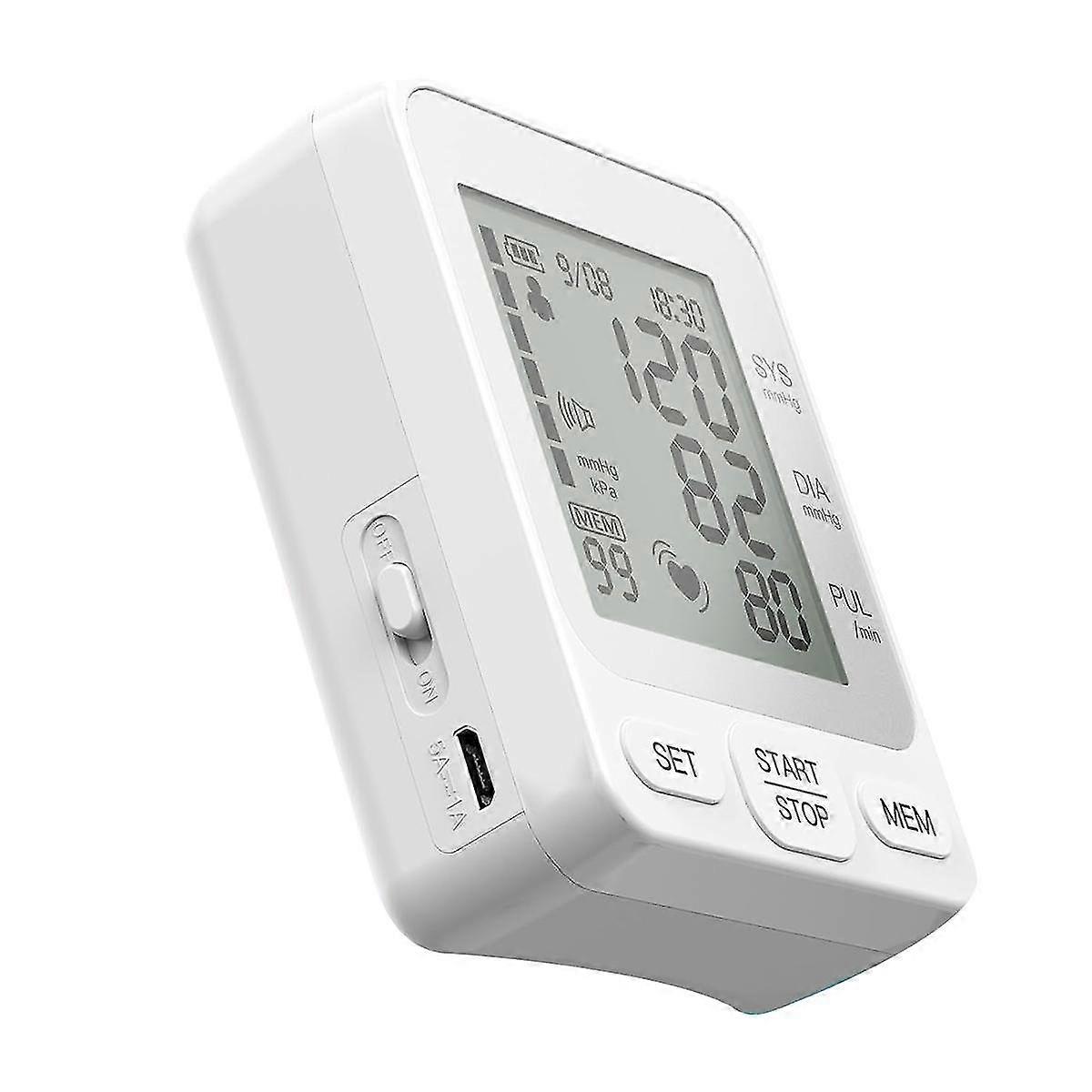 Håndledsblodtryksmålere Stort LCD-display, automatisk overarm blodtryksmanchet Bp-maskine til hjemmebrug
