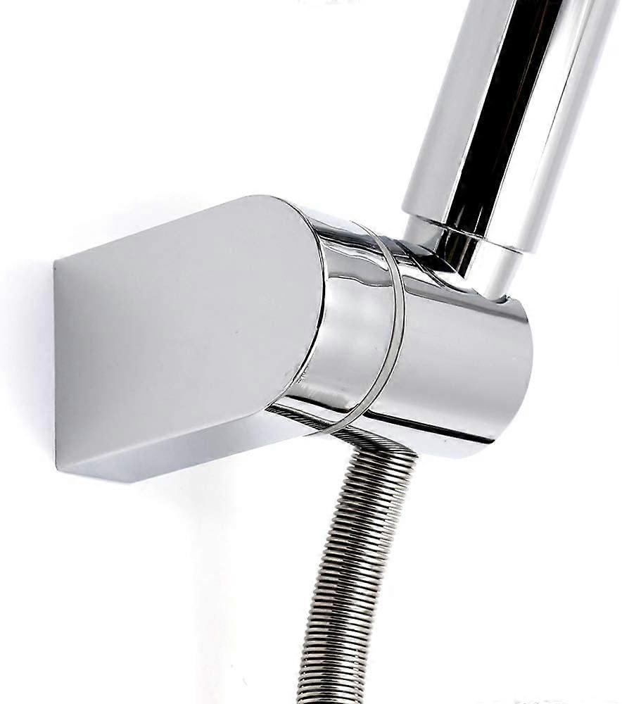 Universal Adjustable Fixed Mounted Shower Head Holder Chrome ABS Bathroom Wall Connector