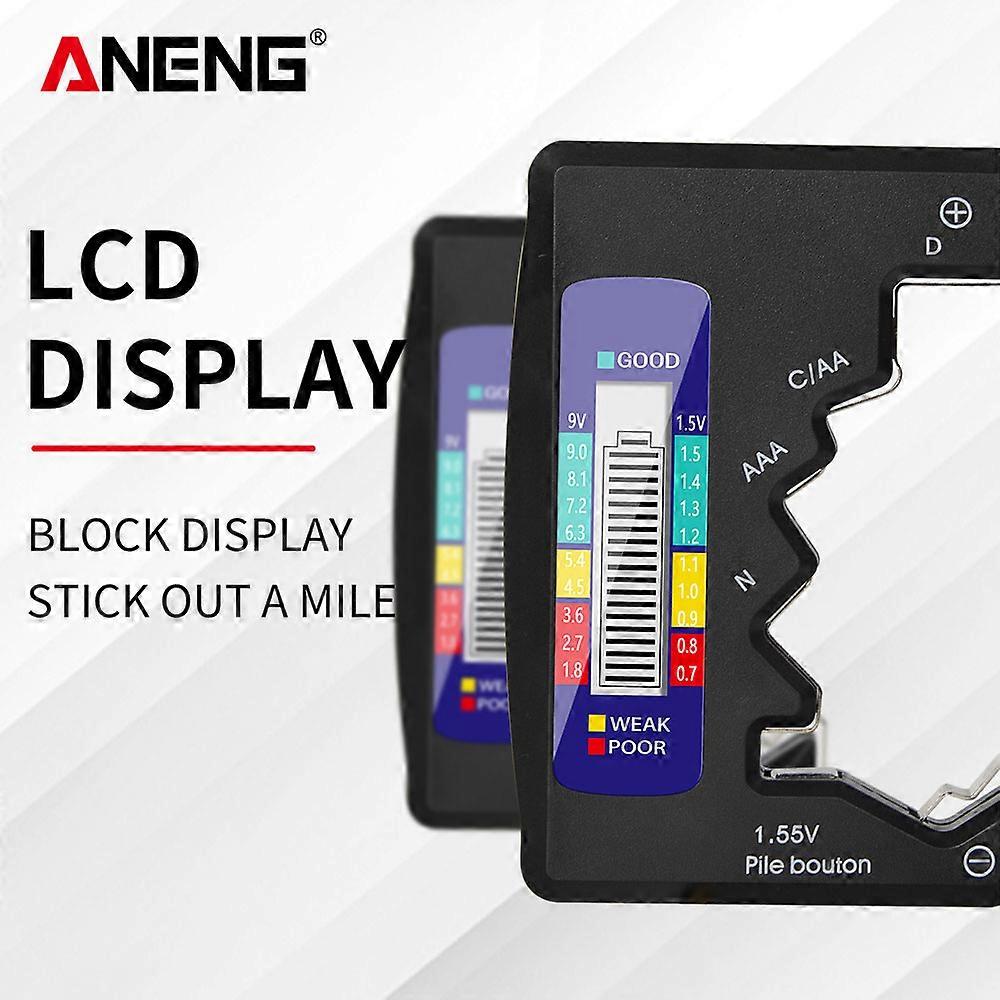 Battery Tester with LCD Power Index Display for C D N AA AAA 9V 1.5V Button Battery Checker Batteries Power Detector