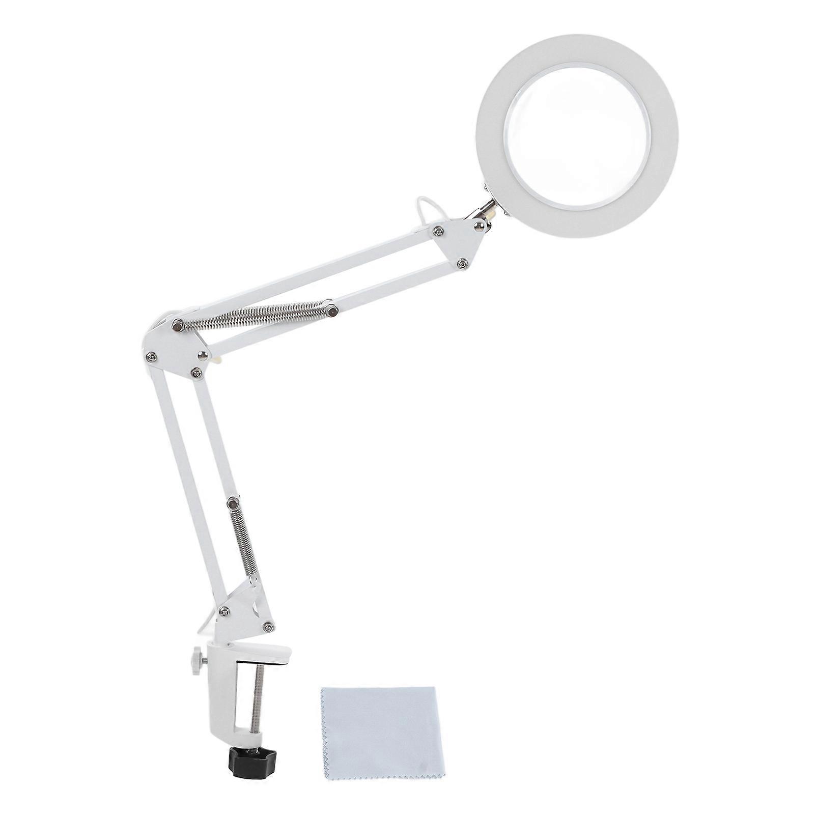 Magnifying Glass with Light Adjustable 3 Color Temperature 11 Brightness 5X Magnifier Folding Clamp Light