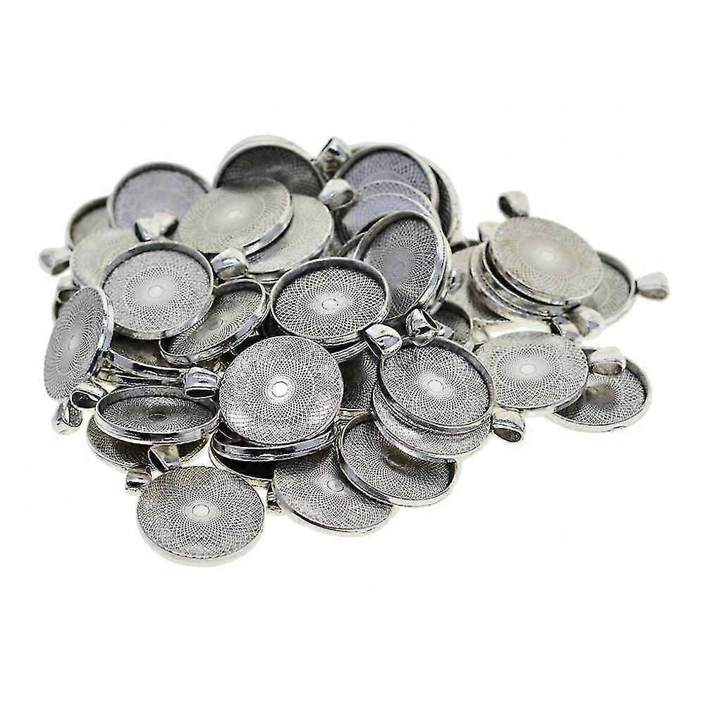 50pcs Blank Round Bezel Tray Base For Cabochon Pendant Tibetan Silver 30mm