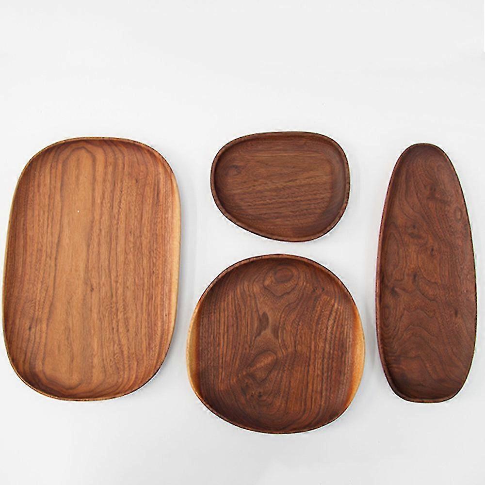 Whole Wood Lovesickness Wooden Irregular Oval Solid Pan Plate Tableware Set