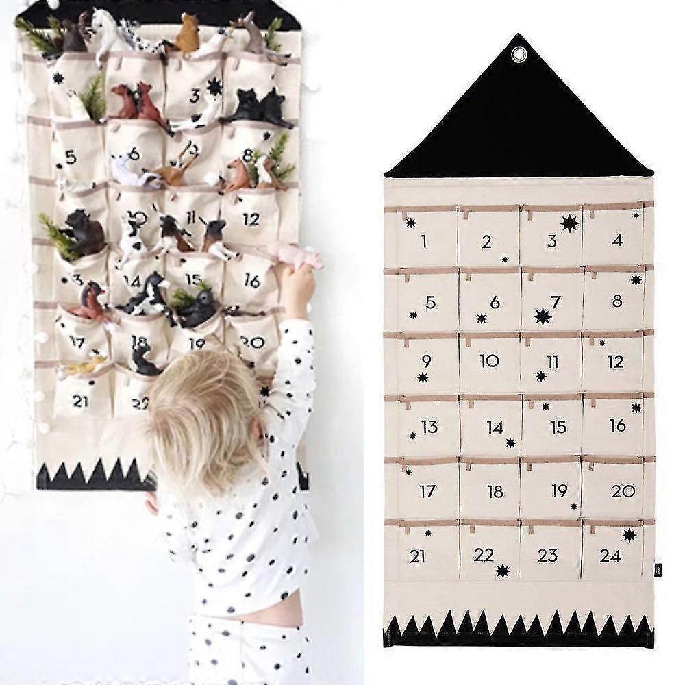 Countdown 24 Advent Calendar Christmas Xmas Hanging Pockets Gift