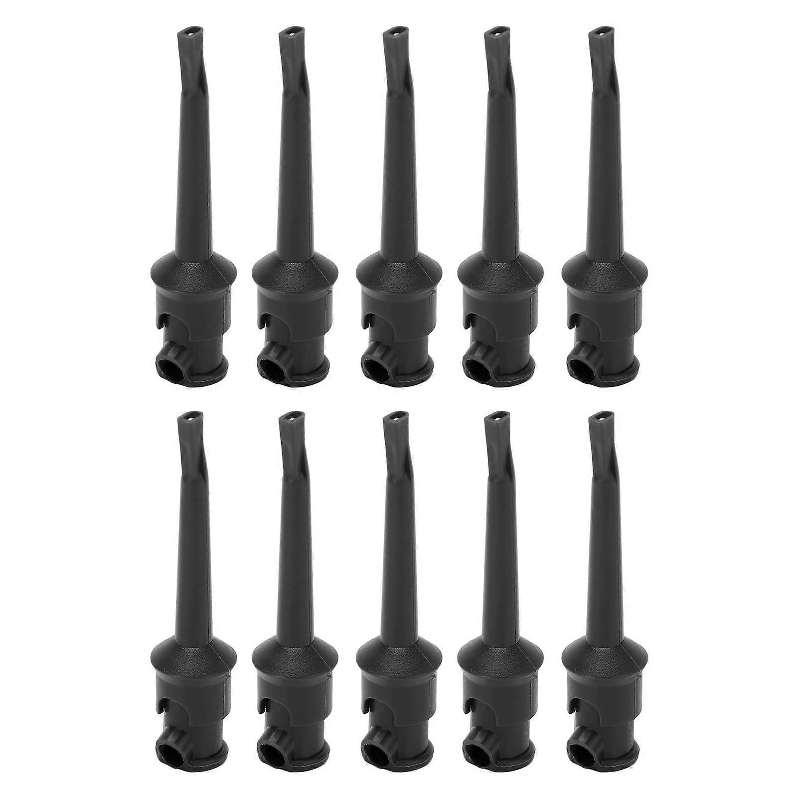 10pcs J.30007 Multimeter Test Hook Clip Soldering Electronic Test Hook for Voltage Testing Routine Circuit TestingBlack