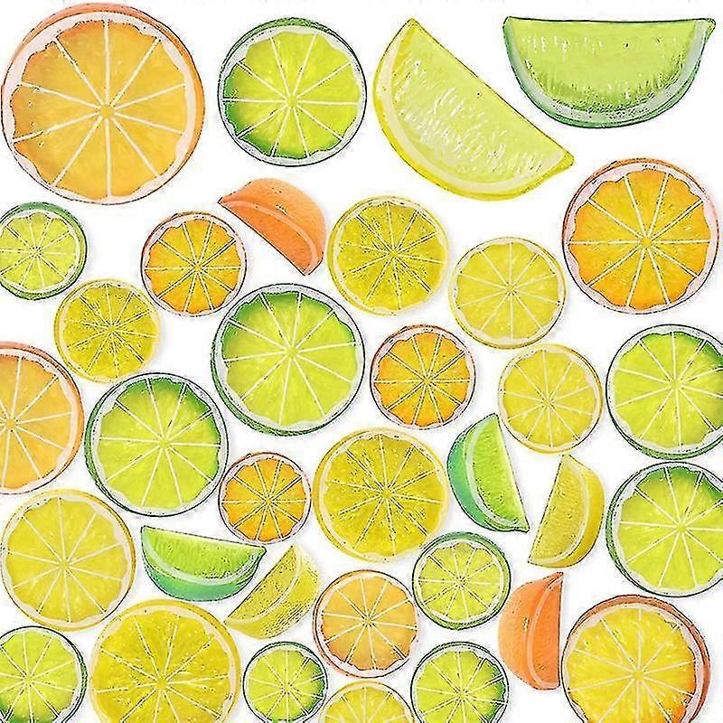 24PCS Artificial Lemon Slice, Fake Lemons Artificial Fruit Pla