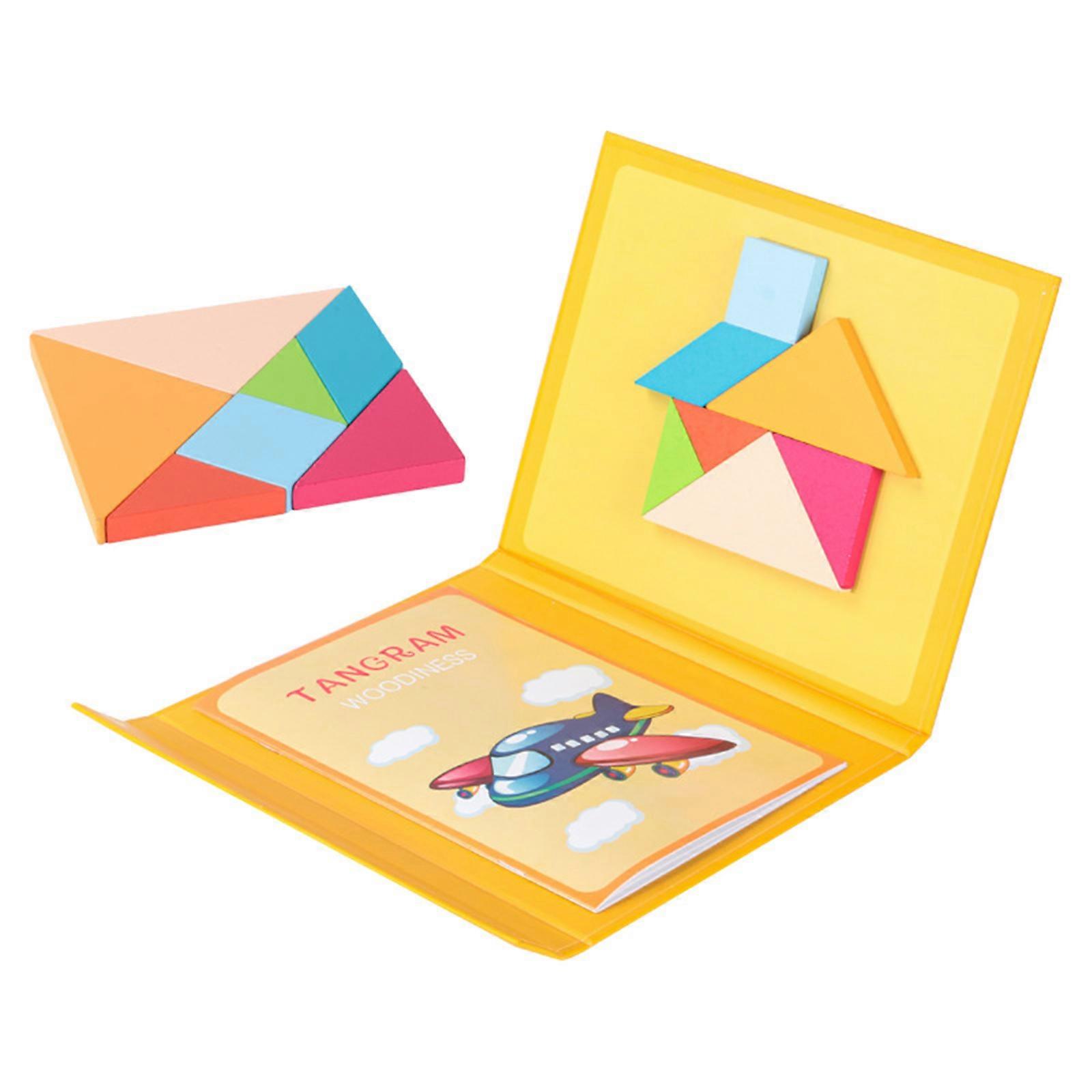Tangram Puzzle Magnetic Pattern Block Book IQ Educational Toy Gift for Kid Adult Challenge New