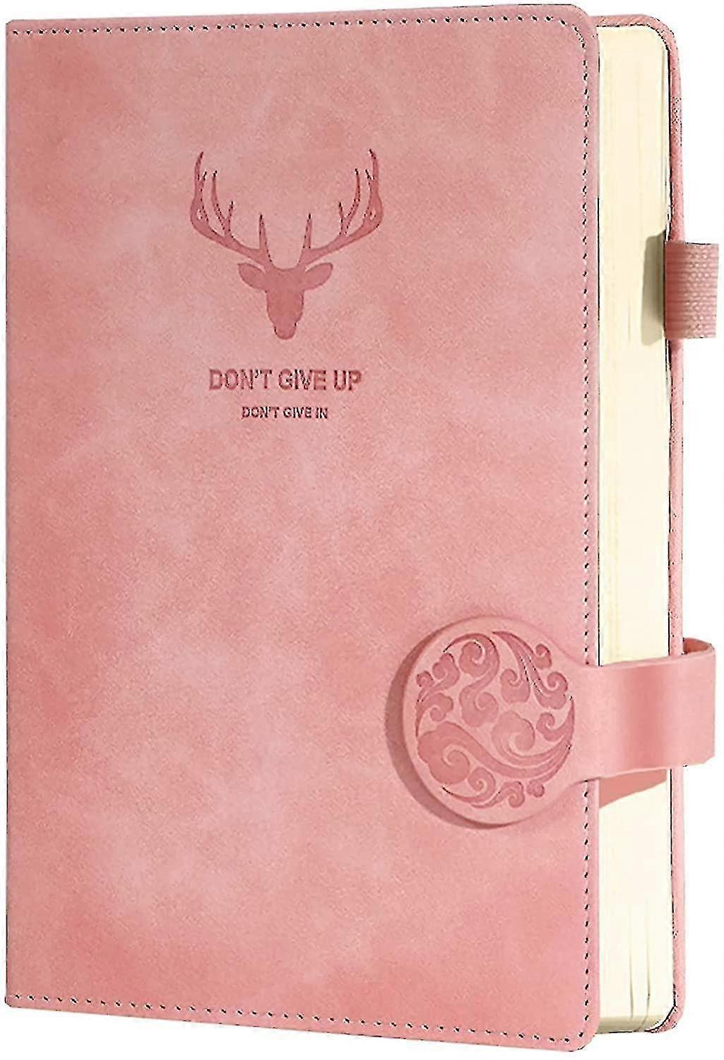 A5 Notebook Leather Notebook, Super Thick Notebook Workbook Composition Notebook 200 Pages For Study Office Home School Writing Note Taking Pink