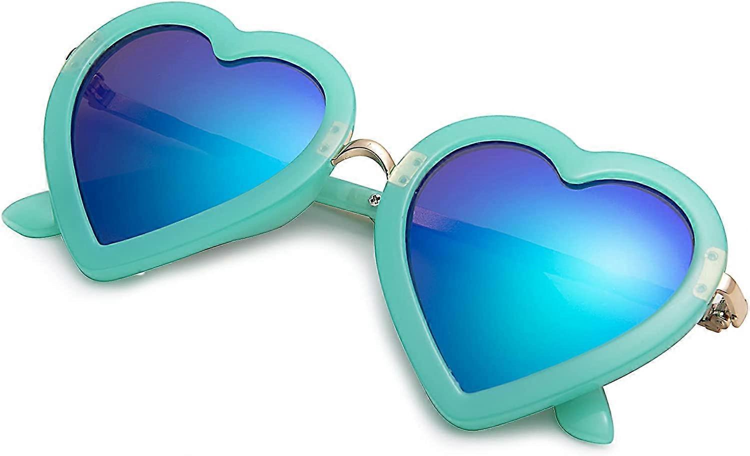 Mode söta barn hjärtformade solglasögon för småbarn pojkar och flickor ålder 3-10 för utomhus strandfester