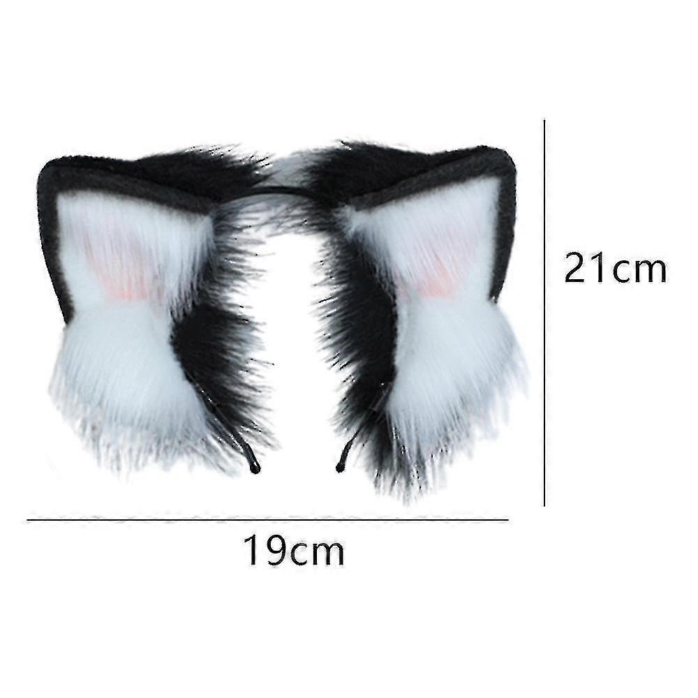 Handmade Wolf Fox Fur Ears Hairhoop Head