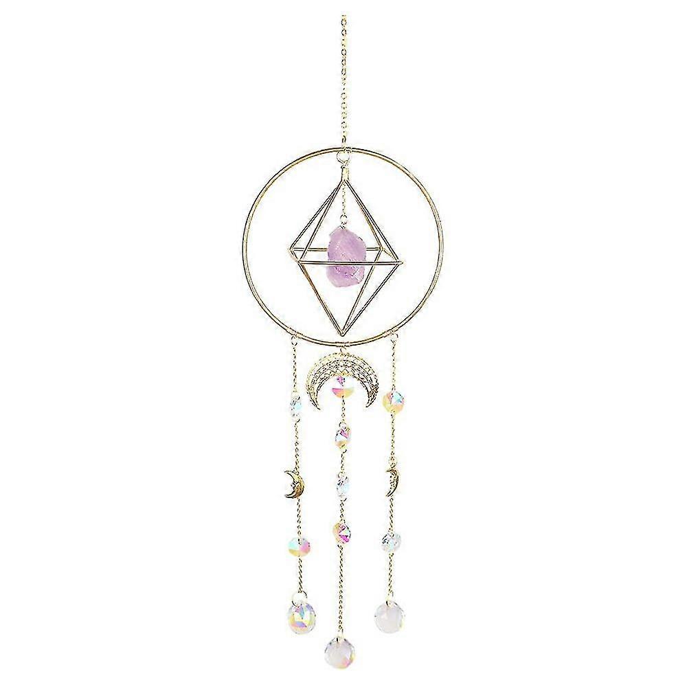 Gold Plated Moon Phase Crystal Daylighter Prism Window Rainbow Maker Window Ornament