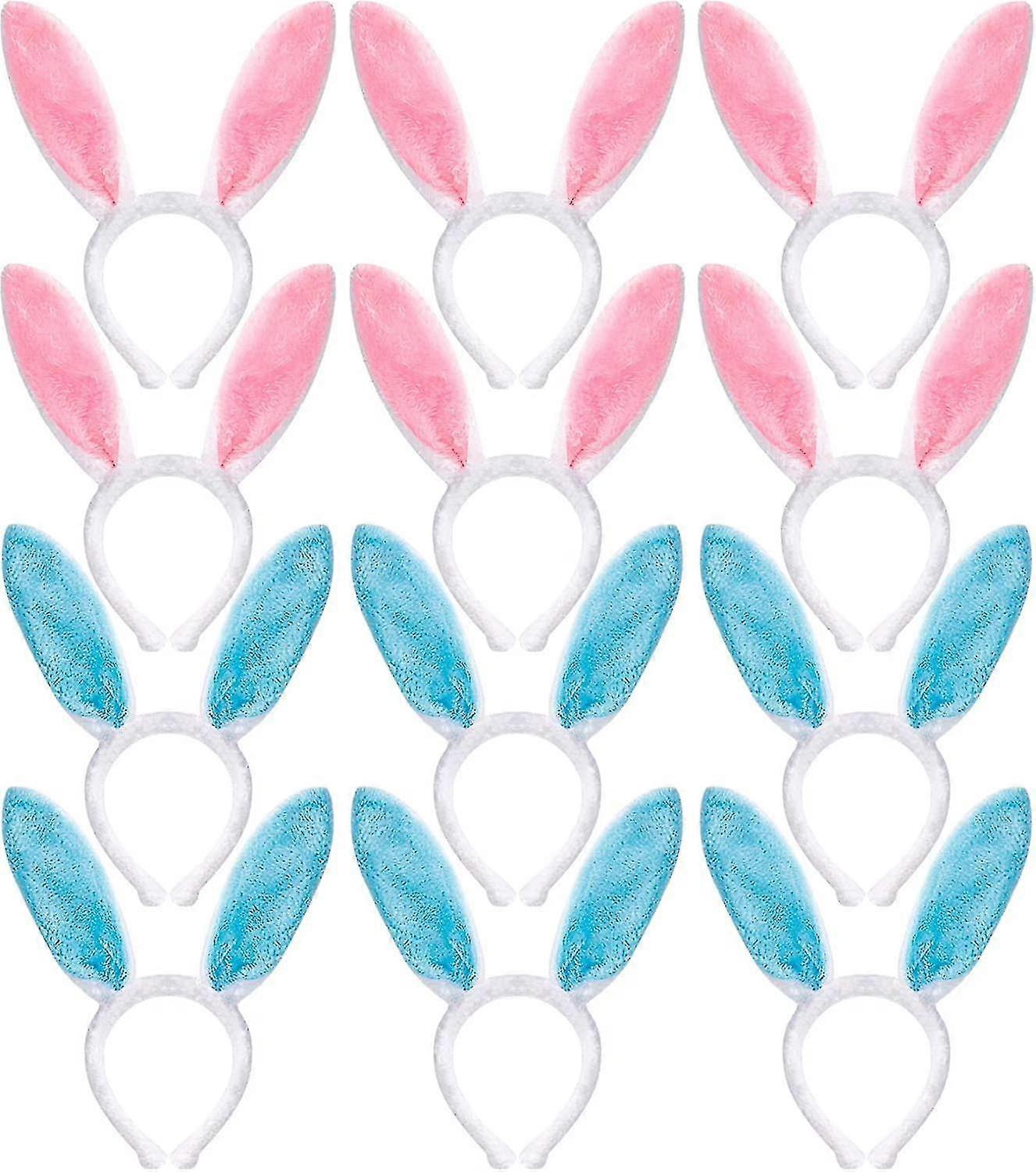 Plush Bunny Ear Headbands 12 Pieces Easter Bunny Ear Headbands