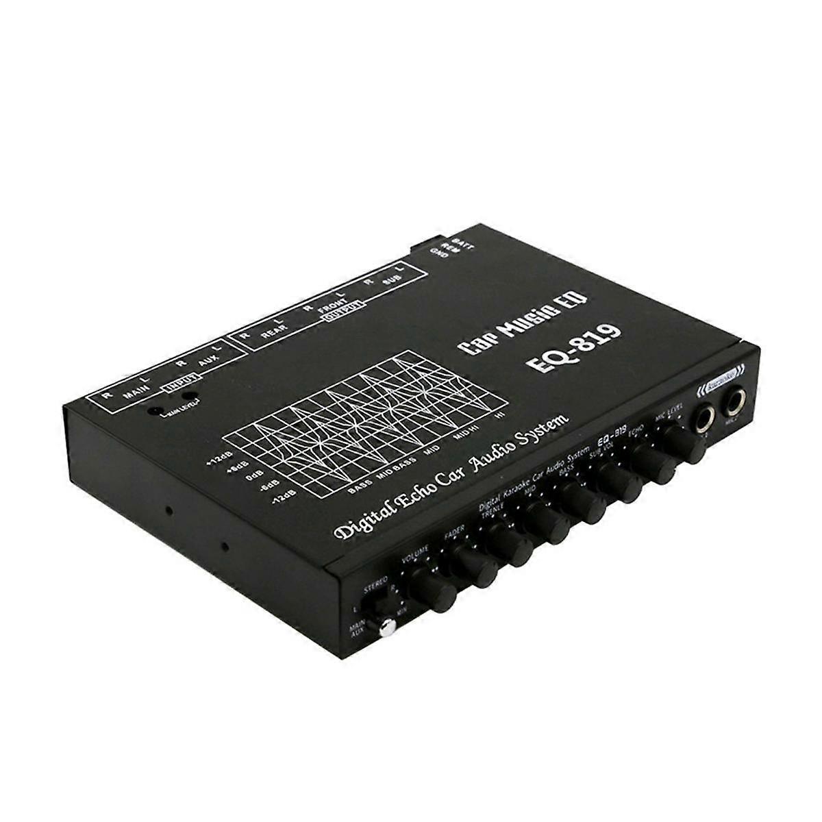 EQ-819 Auto-Equalizer Multifunktionaler Auto-Audio-EQ-Tuning-Frequenzweichenverstärker Parametrischer Equalizer Auto-Audio-Equalizer