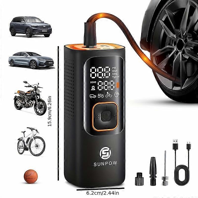 Tire Inflator Portable Air Compressor, 160PSI Cordless Air Pump for Car Tires, Auto-Shutoff Tire Pump with Accurate Pressure LCD Display, 3X Fast Infl