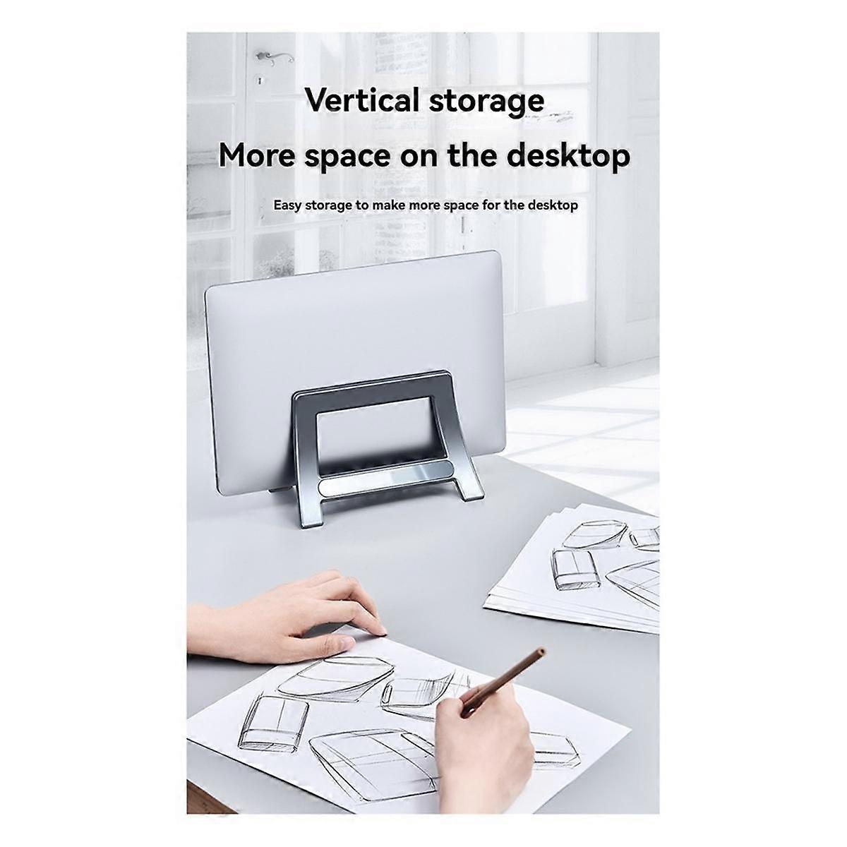 Vertical Laptop Stand Universal Desktop Stand Laptap Dock for Foldable Tablet Support Holder Gray
