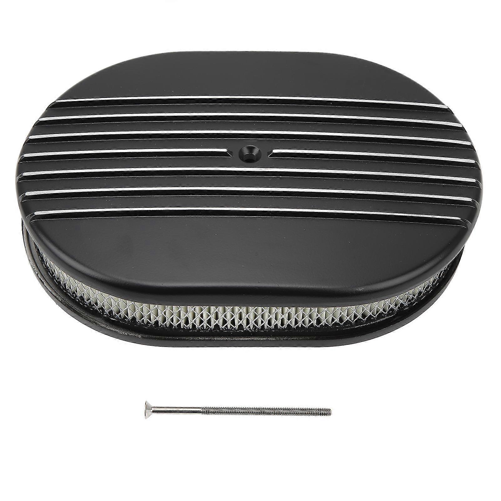 Black 12in Oval Half Finned Air Cleaner Filter Replacement compatible with compatible withd