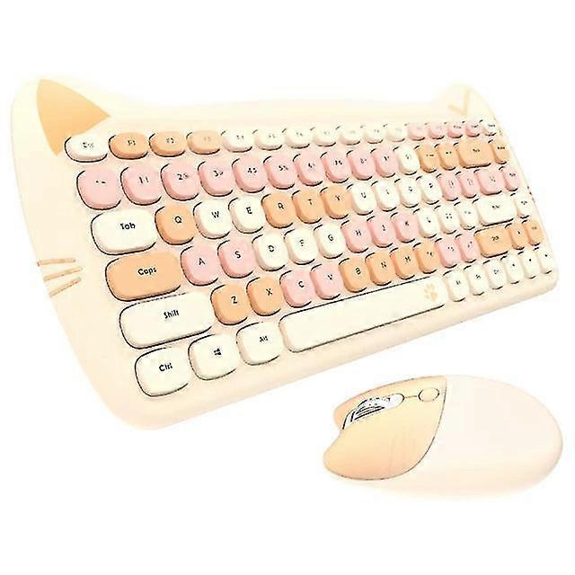 Lovely Cat Ear 2.4G Wireless Silent Mini Keyboard Mouse Kit