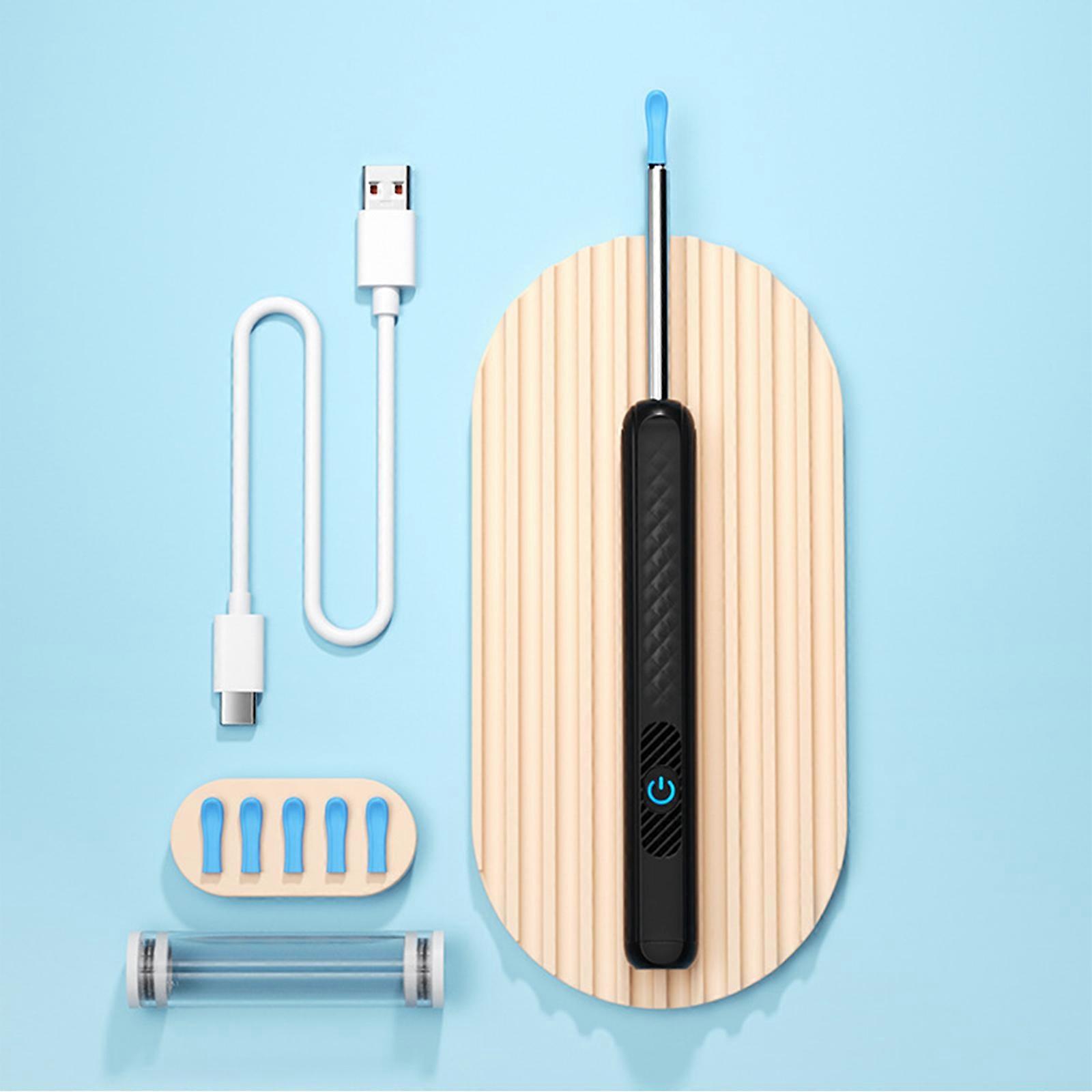 Usuwanie woskowiny, ulepszony środek do czyszczenia uszu z kamerą 1080P, inteligentny zestaw do czyszczenia woskowiny z wymienną łyżką do uszu dla dzieci i dorosłych