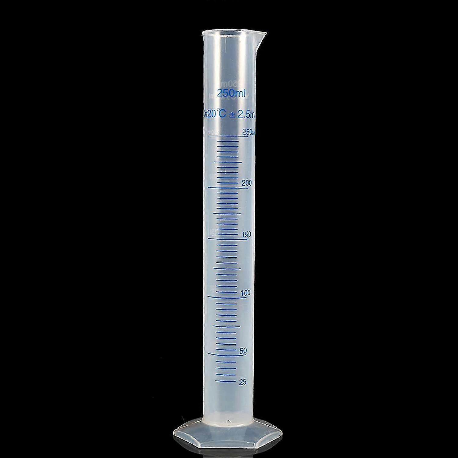 Lab Measuring Tool, 250ml Plastic Measuring Cylinder, Strip Scale Tube, Chemical Lab Equipment