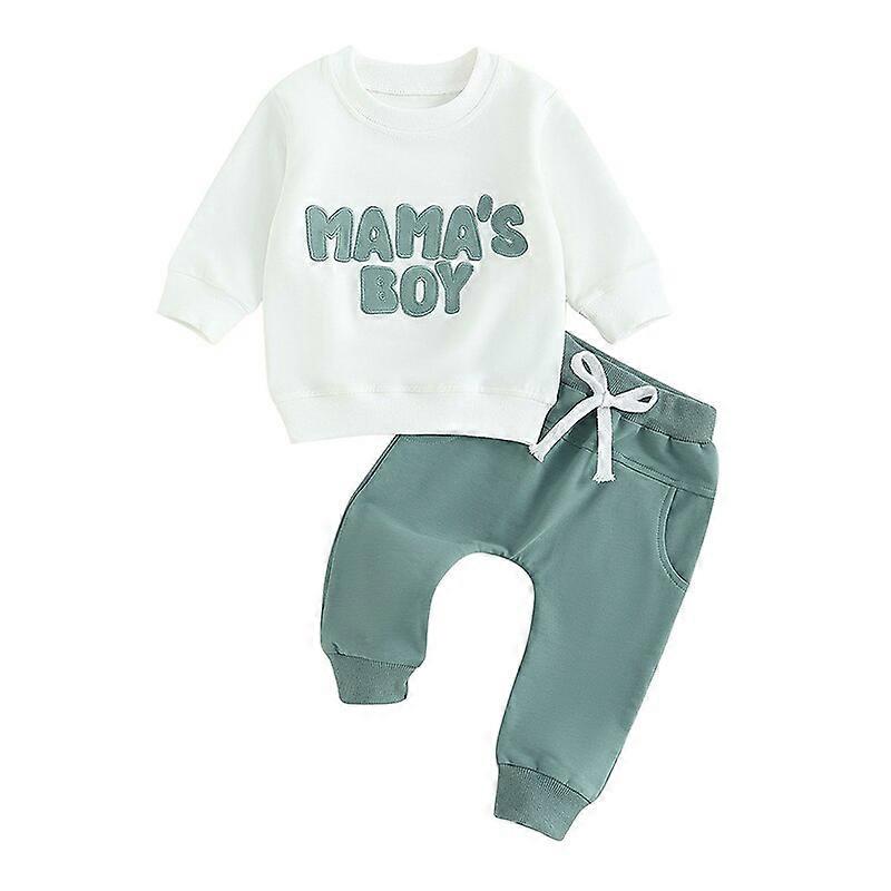0701 03Years Toddler Kids 2Pcs Fall Clothes Sets Long Sleeve Letter Embroidery Sweatshirt Tops Drawstring Pant