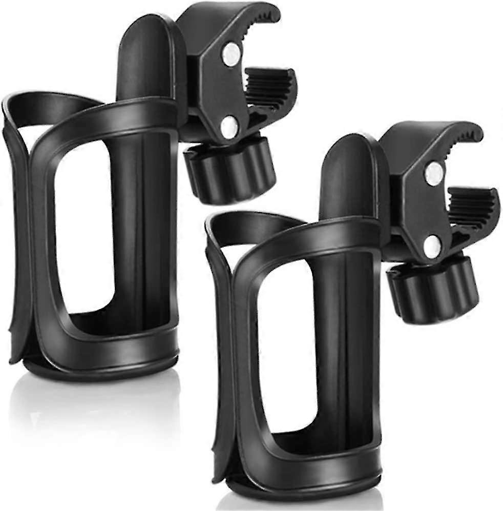 KINZON Porte-bouteille de vlo noir en deux parties, porte-gobelet rotatif  360 degrs, porte-gobelet universel pour poussette  dgagement rapide, adapt 