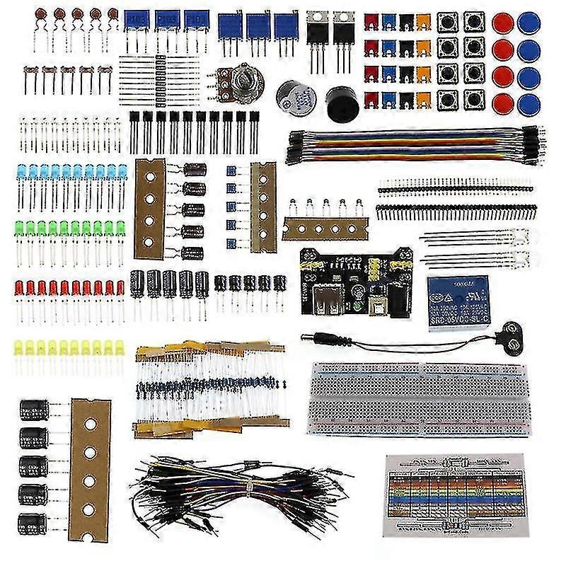 Upgraded Basic Electronics Component Starter Kit With Led Resistors Capacitor