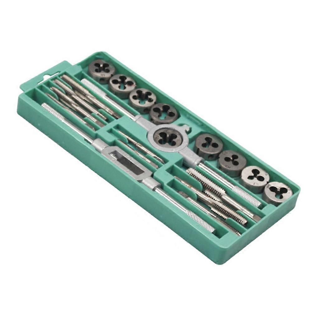 12/20Pcs Tap and Die Set Drill Tap Set Metric Hand Threading Wrench Tools