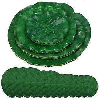 16 Pz Artificiale Foglie di Loto Simulazione Galleggiante Acqua Foglie di Loto per Casa Giardino Stagni Piscina Acquario Acquario Serbatoio Di Pesce