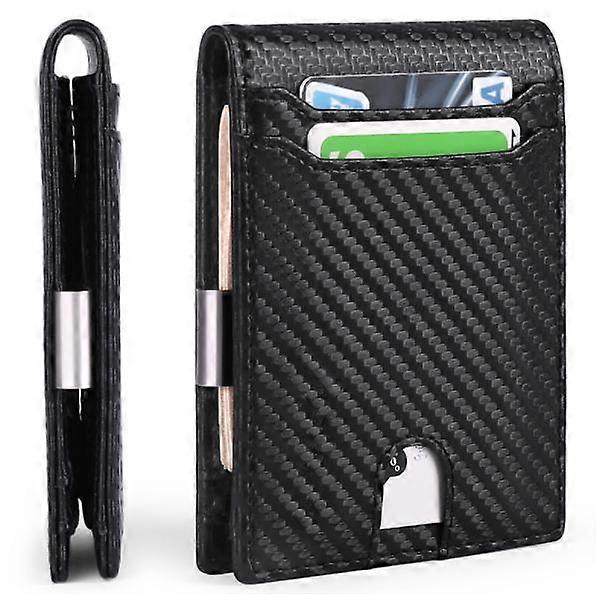 Father's Day: Slim Wallet with Money Clip Blocking Bifold Credit Card